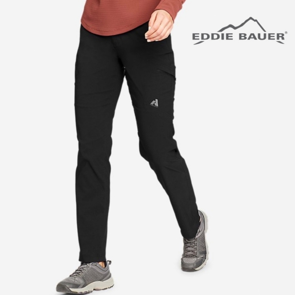 Eddie Bauer Nylon Tapered Leg Ankle Cuff Velcro Zip Pocket Activity Outdoor Pant